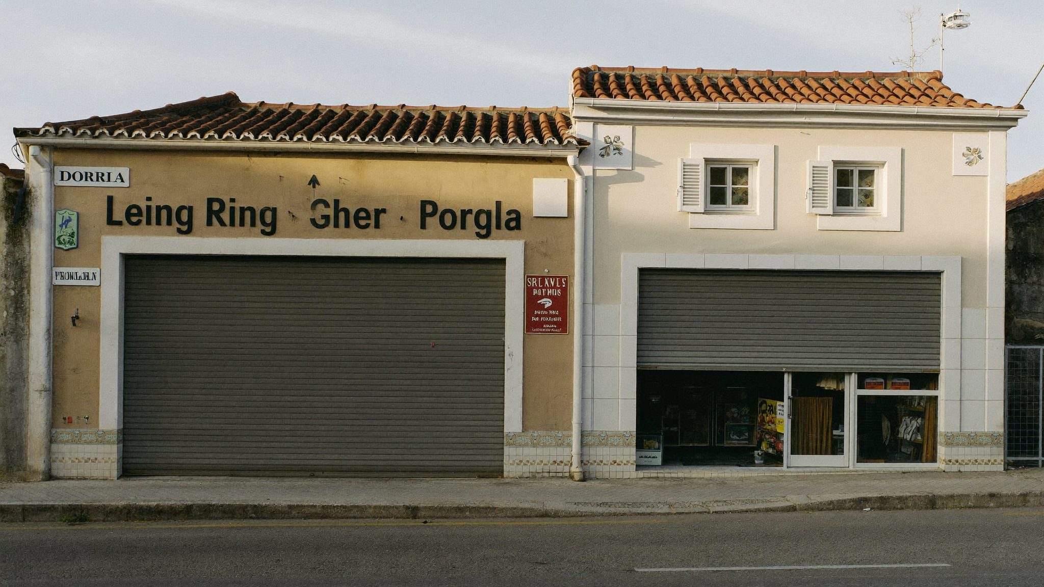 Montra de uma loja no centro histórico de Leiria ao início da manhã
